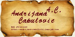 Andrijana Capulović vizit kartica